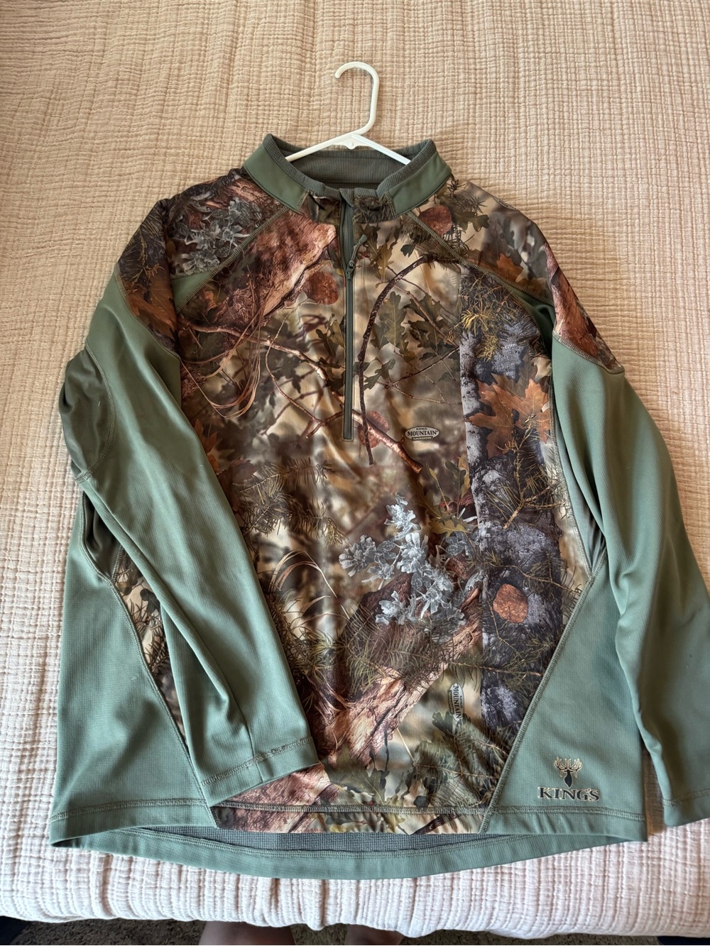 Men's King’s Olive Green Camo Half-Zip Shirt Jacket